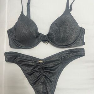 Hollister Swim 2 pice Bikini | Sparkly Grey/Silvery | Medium top Small bottom